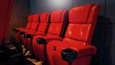 红色的颜色皮革电影剧院电影座位椅子