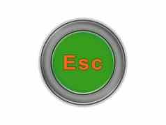 绿色三维按钮标签esc白色背景