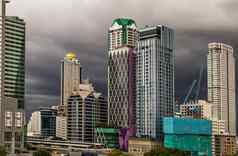 黑暗风暴云雨曼谷城市