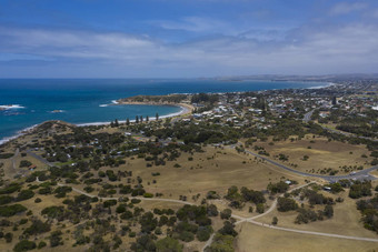 空中视图伟大的澳大利亚湾区域南澳大利亚澳大利亚