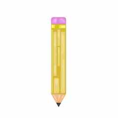 铅笔平图标学校铅笔象征教育插图文具画工具孤立的草图标志象征