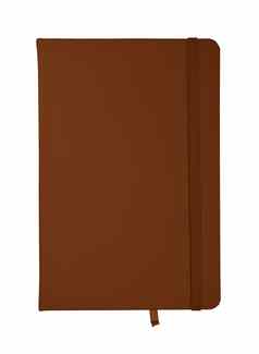 棕色（的）皮革封面笔记本孤立的白色