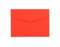 生动的红色的纸信封孤立的白色