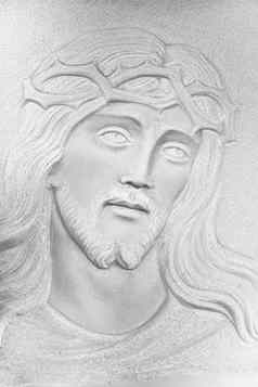 石头白色浅浮雕脸基督