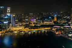 新加坡6月晚上前视图新加坡城市wid
