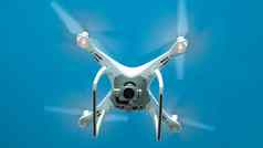 无人机大疆创新幻影飞行直升机四轴飞行器蓝色的天空