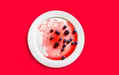 草莓黑莓解冻冰棒白色菜