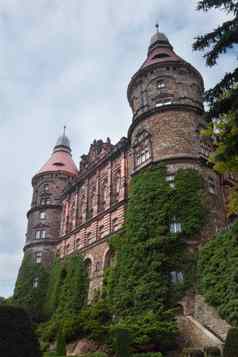 外视图城堡Ksiaz波兰