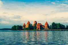 trakai岛城堡湖galve受欢迎的旅游目的地立陶宛