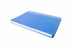 蓝色的文件文件夹保留合同孤立的白色引入