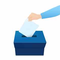 选举投票盒子模板手把空白投票纸投票盒子向量