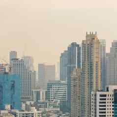 城市全景曼谷摩天大楼城市景观资本泰国