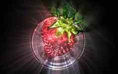 d-illustration基尔良的发光草莓叶子