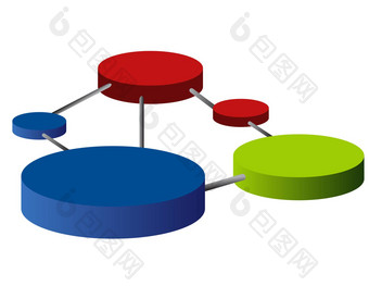 网络连接圈图孤立的白色背景