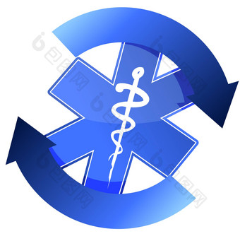 蓝色的医疗象征周期插图设计