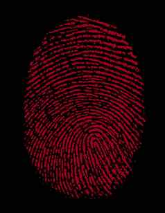 红色的指纹身份犯罪