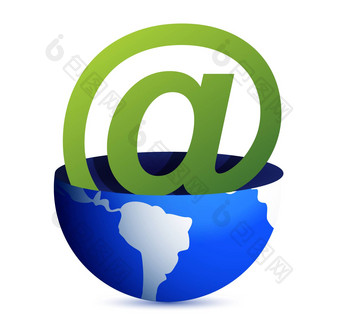 电子邮件<strong>地址图标</strong>内部全球插图设计
