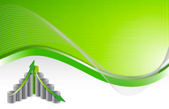 绿色波图表业务背景插图设计