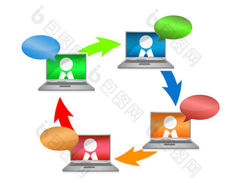 业务网络沟通概念插图设计