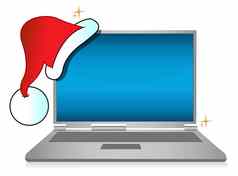 圣诞节假期移动PC出售插图设计白色