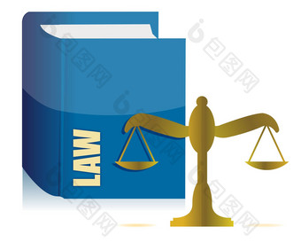 法律书平衡插图设计白色