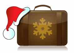 圣诞节假期行李概念插图设计