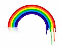 色彩斑斓的墨水彩虹插图设计