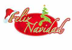 西班牙语圣诞节标志插图设计快乐圣诞节