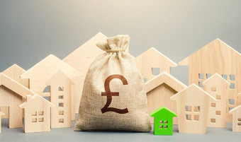 英国英镑英镑钱袋城市房子数据城市市政预算购买真正的房地产公平价格发展改造建筑投资成本生活财产税