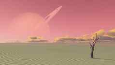 沙漠terraformed月亮土星exosoalr地球