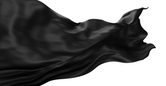 黑色的织物孤立的白色背景渲染