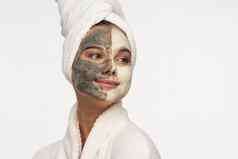 女人面具脸皮肤护理美容水疗中心程序皮肤病学