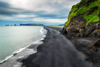 空中视图trysfjara黑色的沙子海滩南<strong>冰岛</strong>