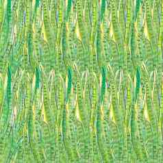 绿色草无缝的模式手画插图摘要难看的东西纹理背景水彩画壁纸