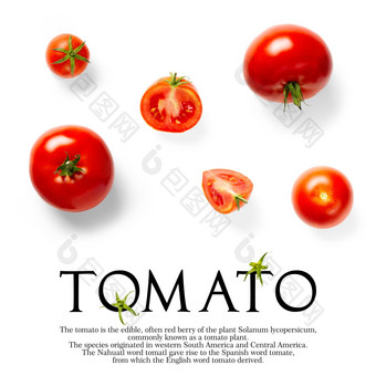 有<strong>创意</strong>的布局使番茄白色背景有<strong>创意</strong>的平躺集西红柿简单的文本白色背景复制空间
