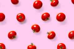 有创意的背景红色的西红柿摘要背景孤立的成熟的番茄粉红色的背景无缝的模式