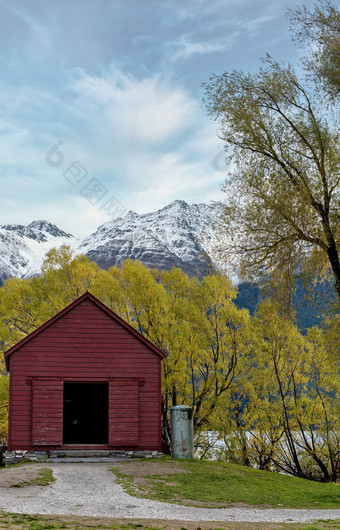 历史红色的小屋glenorchy