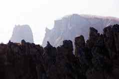 西霍特-阿林生物圈储备primorsky领土风景如画的岩石蓝色的海