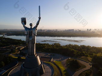 纪念碑<strong>祖国</strong>早....基辅乌克兰空中视图
