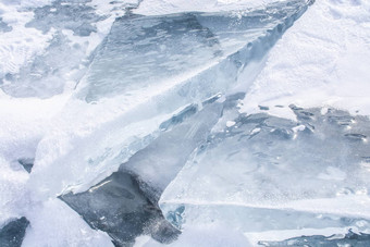 破碎的冰冻湖湖贝加尔湖俄罗斯