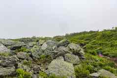 徒步旅行小道岩石悬崖Veslehødn划船山挪威