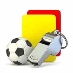 金属吹口哨足球球黄色的红色的卡