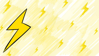 背景闪电卡通草图画风格白色背景电黄色的权力电雷声风暴闪光光标志