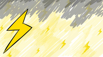背景闪电卡通草图画风格云白色背景电黄色的权力电雷声风暴闪光光风暴暴风雨