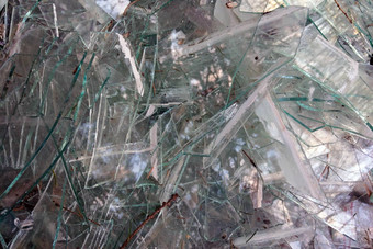 破碎的玻璃视图<strong>垃圾</strong>二次处理生材料