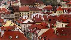 小镇体系结构Terracotta屋顶布拉格