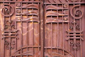 金属棕色（的）门装饰伪造的元素