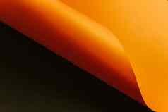 橙色黑色的平躺背景锋利的层曲线阴影复制空间