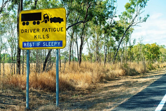 司机乏力杀死休息困了标志澳大利亚高速公路
