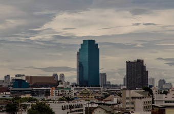 曼谷市中心城市景<strong>观摩</strong>天大楼晚上给